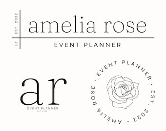Editable Event Planner Logo Template, Modern Canva Logo Design, DIY Business Branding Kit, Premade Minimalist Logo, Party Planner Branding