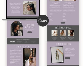Social Media Manager Canva Website Template, SMM Portfolio, Content Creator Website, Marketing Portfolio Template, Editable Landing Page