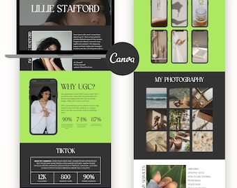 UGC Portfolio Template Canva, Content Creator Website, Influencer Media Kit, Editable Landing Page, UGC Creator Portfolio