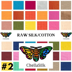 Raw Silk and Cotton Handloomed in India  sold by  Metre Fat Quarter Sample 100% Natural Organic 43” 110cm Wide 90 Colours Sewing Wholesale