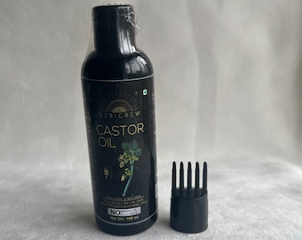 Aceite de ricino puro DESICREW con aplicador de peine, prensado en frío, para cabello, piel y uñas