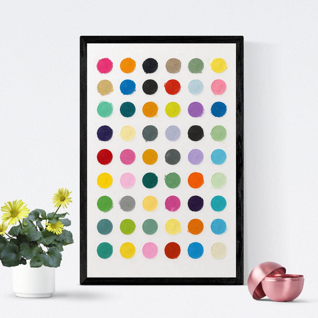 Colorful Polka Dot Abstract Wall Art Print Minimalist Modern Poster ...