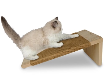 Handmade Wooden Cat Scratcher, Cat Nail, Sisal Cat Scratcher Board, Natural Rope, Pinewood Base