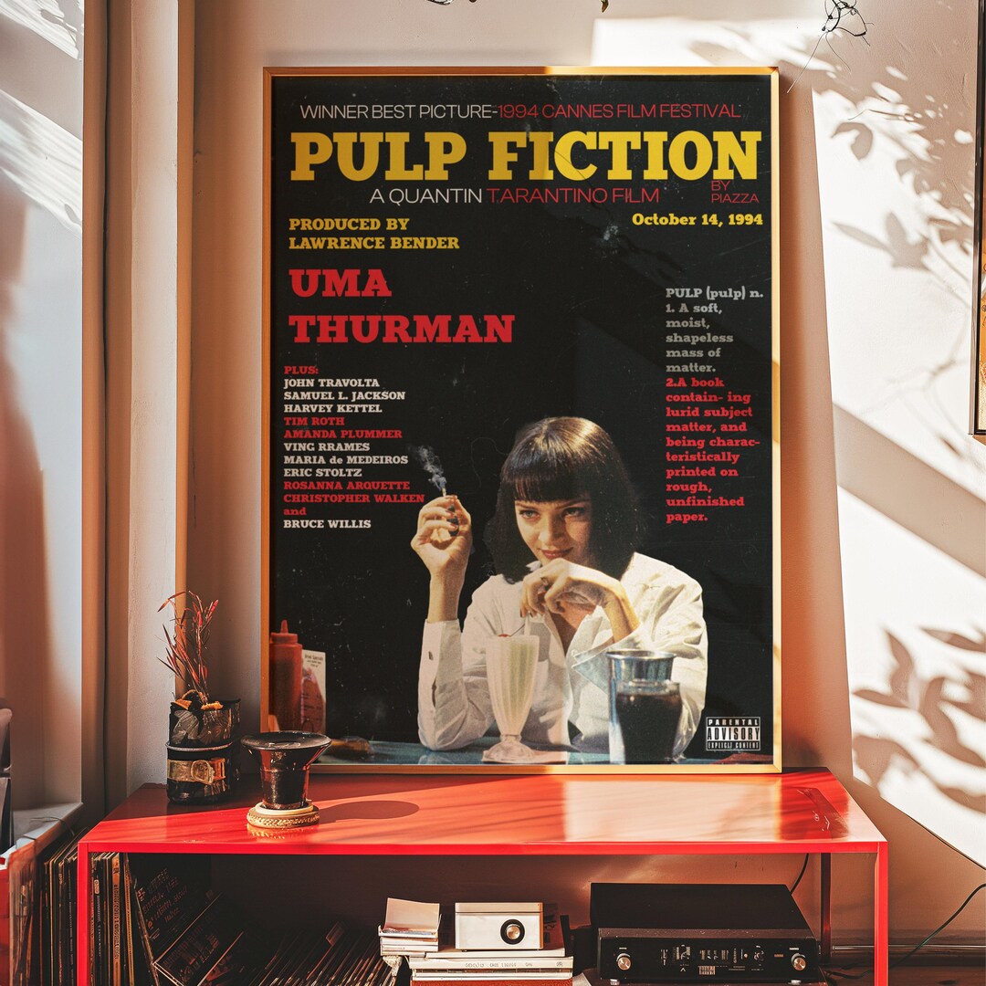 Pulp Fiction Movie Poster – Retro 90s Tarantino Film Art - Etsy