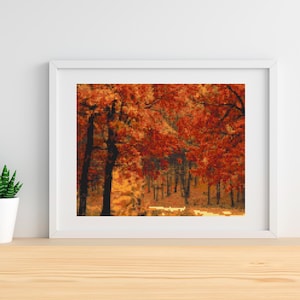 Herfst landschap PDF geteld kruissteekpatroon landschap herfst Digitale kruissteekkaart herfst seizoen PDF xstitch patroon direct downloaden