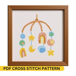 Baby Mobile Nursery Cross Stitch Pattern Baby unisex room decor PDF Charming for Newborn Room Decor