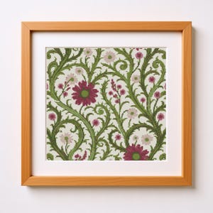 Victorian Style Floral Cross Stitch Pattern | Classic Heritage Botanical Design | Arts & Crafts Inspired Needlework PDF | Pattern Keeper PDF