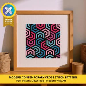 Modern Contemporary Cross Stitch Pattern | Geometric Abstract Sequence Design | Easy Ornament Embroidery PDF Download