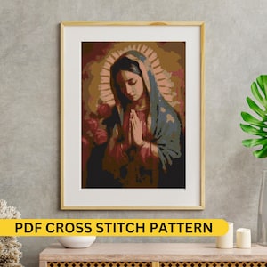 Our Lady of Guadalupe Cross Stitch Pattern | Religious Embroidery PDF | DIY Catholic Home Decor | Instant Download