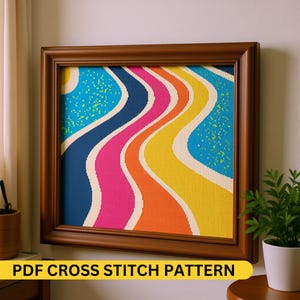 Geometric Cross Stitch Patterns | Retro & Modern Abstract Designs | Instant Download PDF | DIY Home Decor