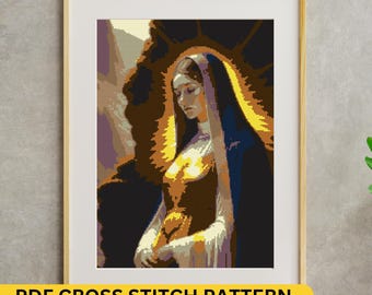 マリア様　　刺繍画 マリア様刺繍画