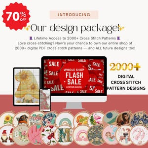 2000+ Cross Stitch Pattern Bundle – Digital PDF Download – Lifetime Access – Whole Shop Sale – Embroidery Pattern for Beginners to Experts