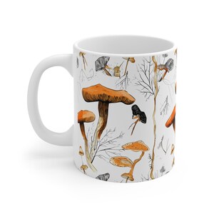 Sketchbook Mushroom Medley Mug- Artistic Forest Reverie, Gift for Mushroom Fan, Gift for Him, Gift for Her, Mushroom Mug Gift, Mushroom Gift