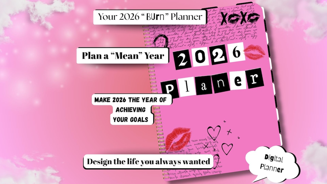 2026 Digital 'mean' Hyperlinked Goodnotes Notability Planner PDF ...