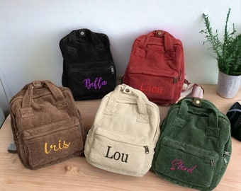 Corduroy Bag | Personalised Backpack | Travel Rucksack | Laptop Bag | Custom Name Backpack | Premium Bags | Kids | Toddler | Backpack | Gift