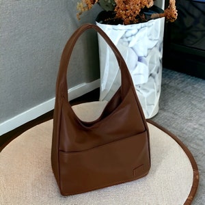 Leather Tote Bag | Leather Shoulder Bag For Women | Crossbody Bag With Handles | Vintage Handbag | Women Laptop Travel Bag | Messenger Tote