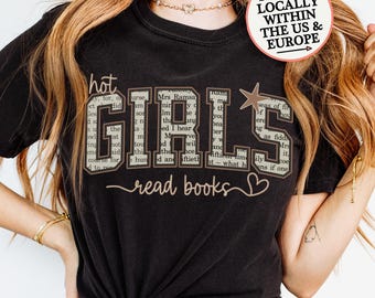 Heiße Mädchen lesen Bücher Shirt, Retro Buch Shirt, Buch Liebhaber T-Shirt, Comfort Colors® Buchclub T-Shirt, lustiges Bücherwurm T-Shirt, Bücherwurm Geschenk für sie