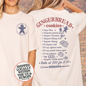 Retro Gingerbread Cookies Shirt, Comfort Colors® Christmas baking Tee, Vintage Bakery T-Shirt, Holiday Baking Gifts