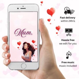 Vídeo personalizado para el Día de la Madre, tarjeta de vídeo para el Día de la Madre, regalo digital para el Día de la Madre, regalo personalizado, tarjeta de vídeo animada para el Día de la Madre