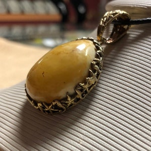 Natural amber pendant and 925 Silver Pendant,Butterscotch Genuine Amber Pendant, Birthstone Healing Amber Pendant Cognac colour amber