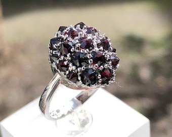 【カップ付き専用】シルバーモデルリング　アルマンディンガーネット　Мサイズ 大人のセボンスター シルバーモデルリング アルマンディンガー