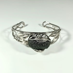 Raw Moldavite Bracelet - Handcrafted  925 Sterling  Silver Jewelry For Women Healing Crystal Bracelet For Women