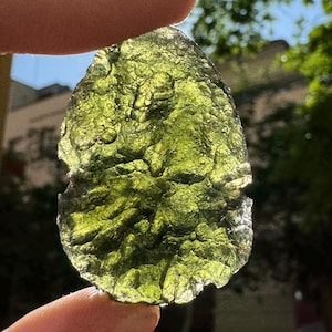 Moldavite Ball From Vrabce, Raw Moldavite , High Power Stone, Healing Raw Crystal, Oval Moldavite