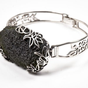 Handmade Moldavite Bracelet in 925 Sterling Silver – Designer Jewelry for Women