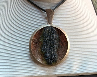 Natural Moldavite Rough Pendant - Gold-Plated 925 Sterling Silver Jewelry Necklace with Meteorite, Vltavin, Tektite.