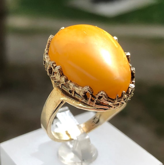 Baltic Amber Honey Yellow Ring Baltic Amber Honey Yellow Ring