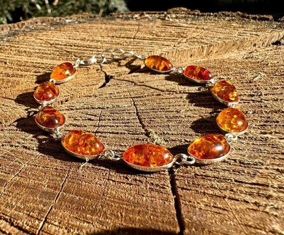 Sterling silver Amber bracelet Sterling silver Amber bracelet