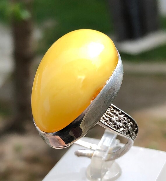 Baltic Amber Honey Yellow Ring Baltic Amber Honey Yellow Ring
