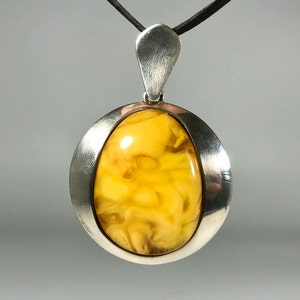 Natürlicher Bernstein Anhänger und 925 Sterling Silber Anhänger Butterscotch Echter Bernstein Anhänger Geburtsstein Heilbernstein Anhänger Honig Bernstein