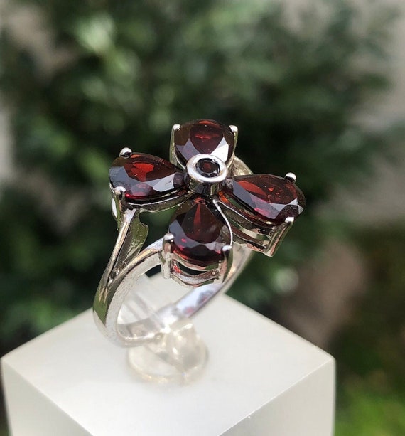 Bague argent grenat femme hotsell