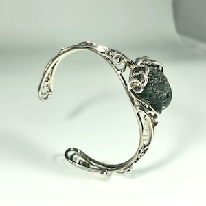 Handcrafted Raw Moldavite Bracelet: 925 Sterling Silver Healing Jewelry