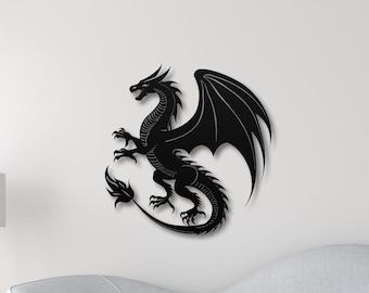 3D Dragon Metal Wall Art: Outdoor Weatherproof Yard Sign