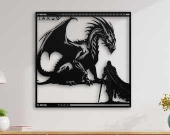 3D Dragon Metal Wall Art - Powder Coated, Weatherproof Design