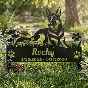 Custom Dog Memorial Stake, Personalized Photo Metal Garden Marker, Pet Loss Sympathy Gift image 9