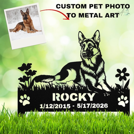 Custom Dog Memorial Stake: Personalized Metal Garden Marker