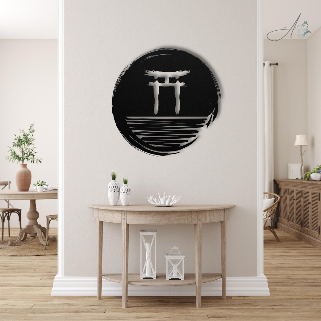 Enso Torii Gate Metal Wall Art, Japanese Design (indoor Outdoor, 6 ...