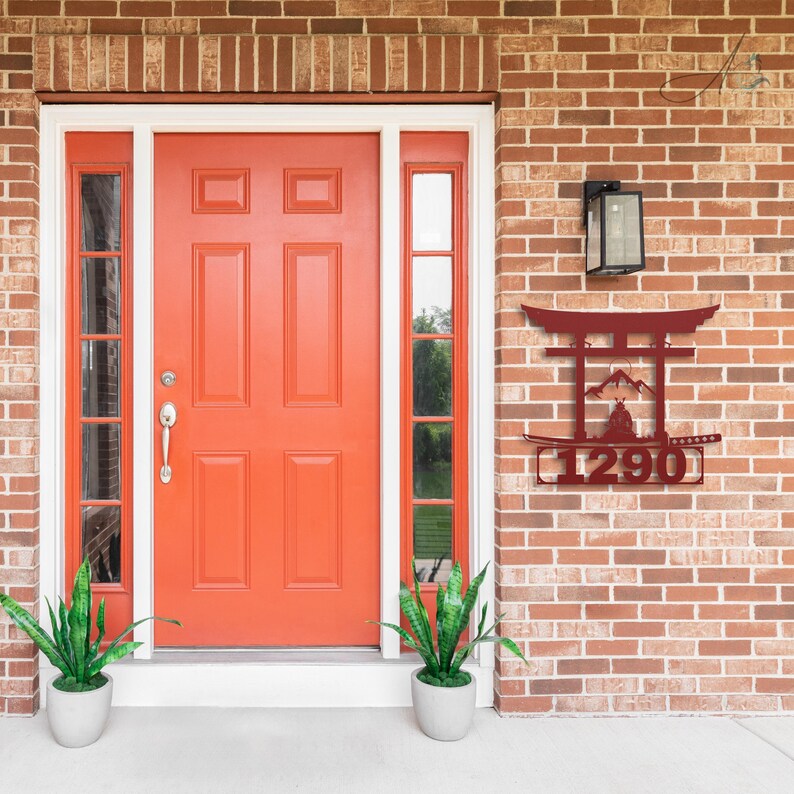 Metal Address Sign: Torii Gate Theme (custom Colors and Sizes) - Etsy