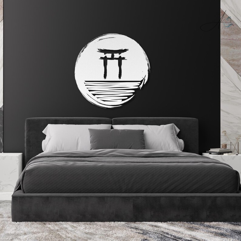 Enso Torii Gate Sign / Japanese Wall Art | Zen Garden Decor ...