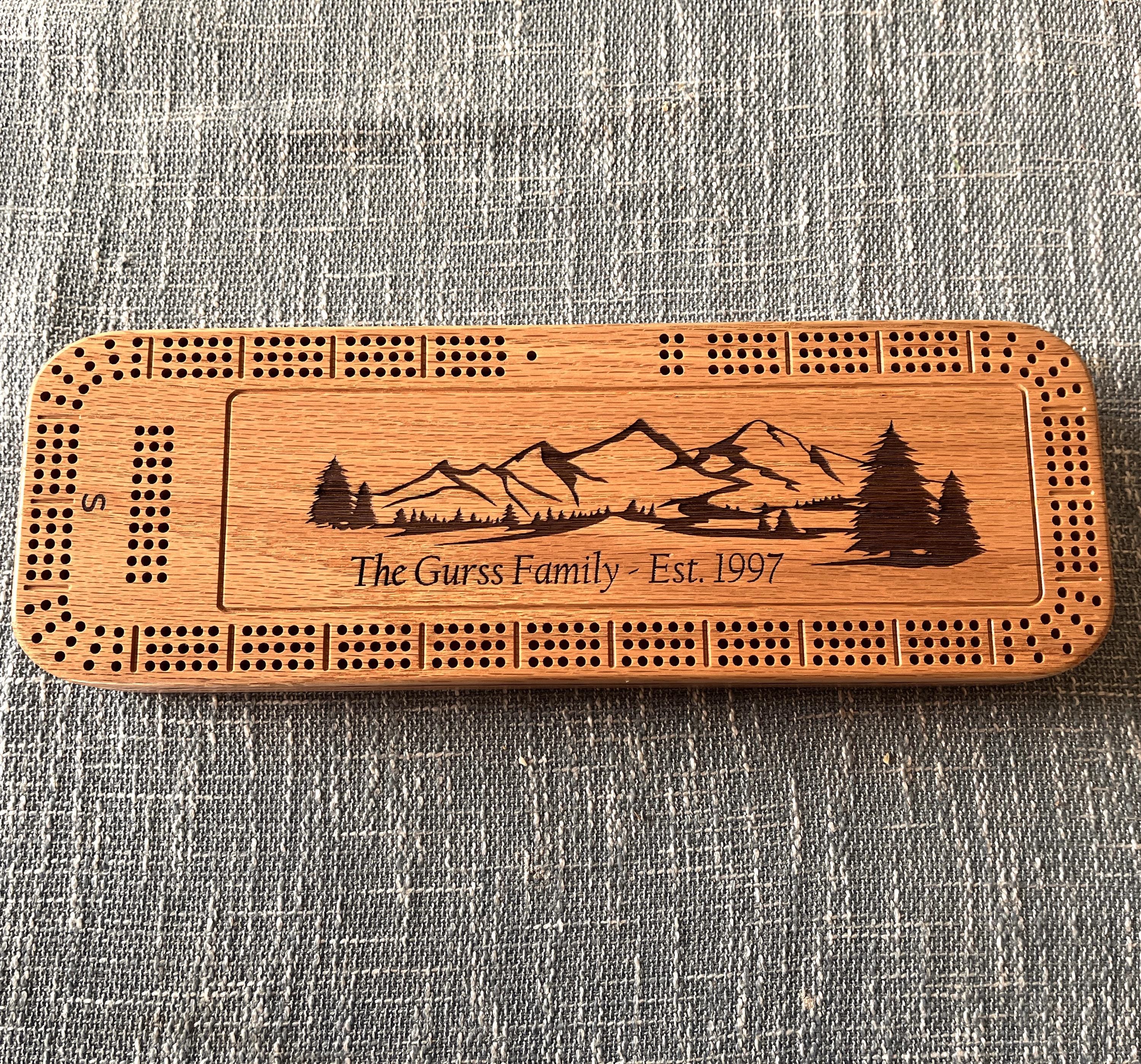 Custom Cribbage Board, 3 Track With Storage, Personalized Cribbage Board, Cribbage Board, Free Personalization
