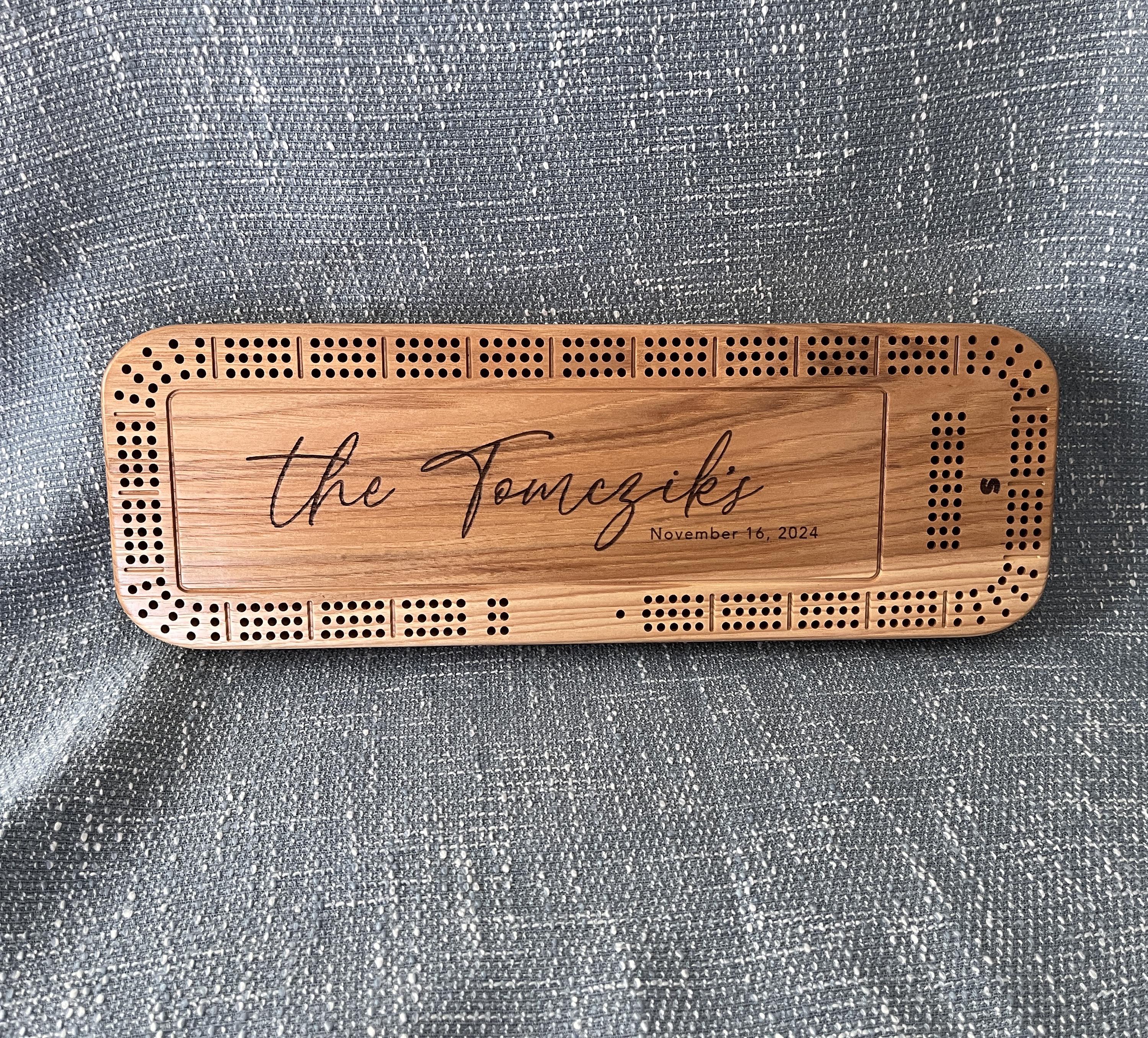 Custom Cribbage Board, 3 Track With Storage, Personalized Cribbage Board, Cribbage Board, Free Personalization