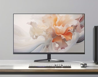 4K 抽象的な花柄のデスクトップ壁紙、高解像度（デジタルダウンロード）