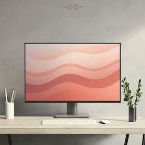Boho Desktop Wallpaper Abstract Minimalist 4K Computer PC Macbook Laptop Windows Background Pastel Cream Design Digital Instant Download