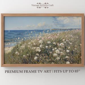 Coastal Wildflower TV Art Summer TV Art Samsung Frame TV Art Spring Beach Decor Vintage Seaside Tv Art Floral 4K Instant Digital Download