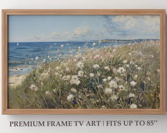 Coastal Wildflower TV Art Summer TV Art Samsung Frame TV Art Spring Beach Decor Vintage Seaside Tv Art Floral 4K Instant Digital Download
