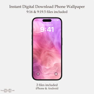 Light Abstract Phone Wallpaper, Aesthetic Cute Pink iPhone Art, Girly Wallpaper, iOS Background, Android Lockscreen Instant Digital Download