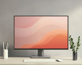 Boho Desktop Wallpaper Abstrakt 4K Minimalist Computer PC Macbook Laptop Fenster Hintergrund Pastell Creme Design Digital Sofort Download